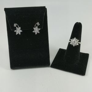 🇨🇦 Dainty Diamanté Ring & Earrings